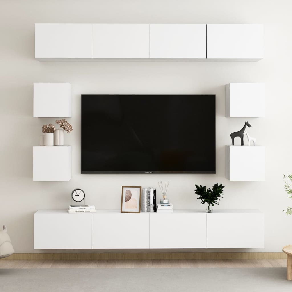 Ensemble de meubles TV 8 pièces en bois chêne Sonoma