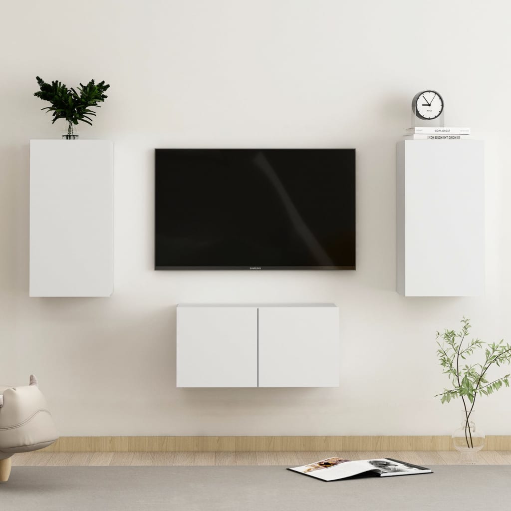 Ensemble meuble TV 3 pièces en bois couleur chêne