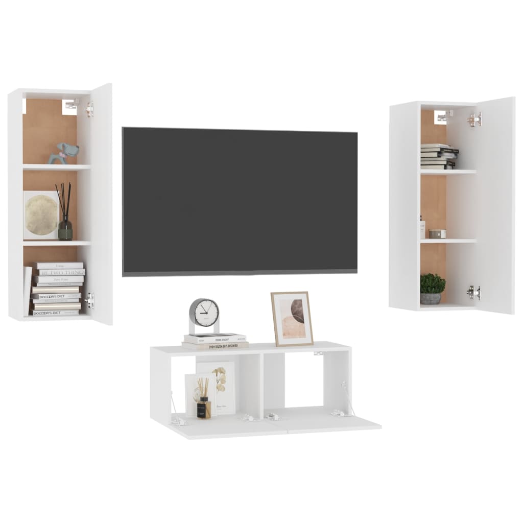 Ensemble meuble TV 3 pièces en bois couleur chêne