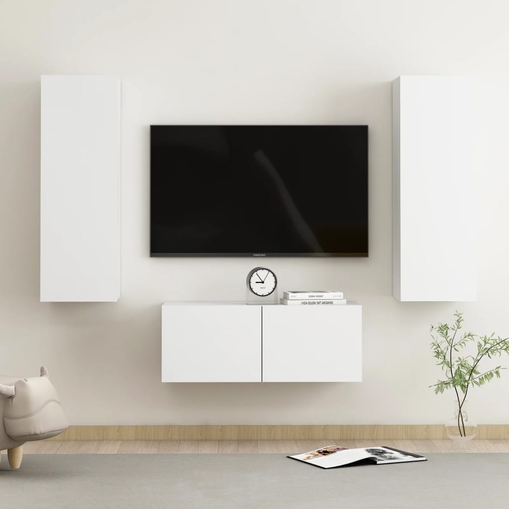 Ensemble meuble TV 3 pièces en bois couleur chêne