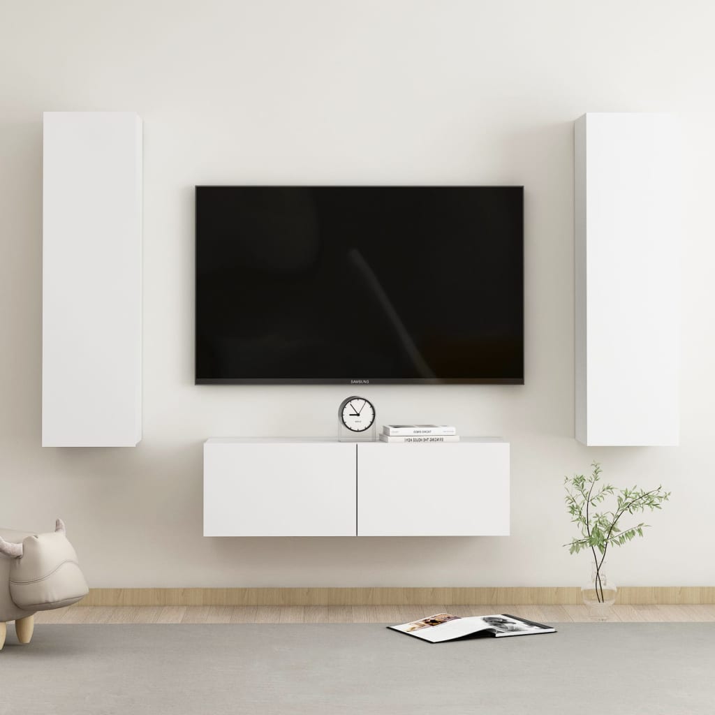 Ensemble meuble TV 3 pièces en bois couleur chêne