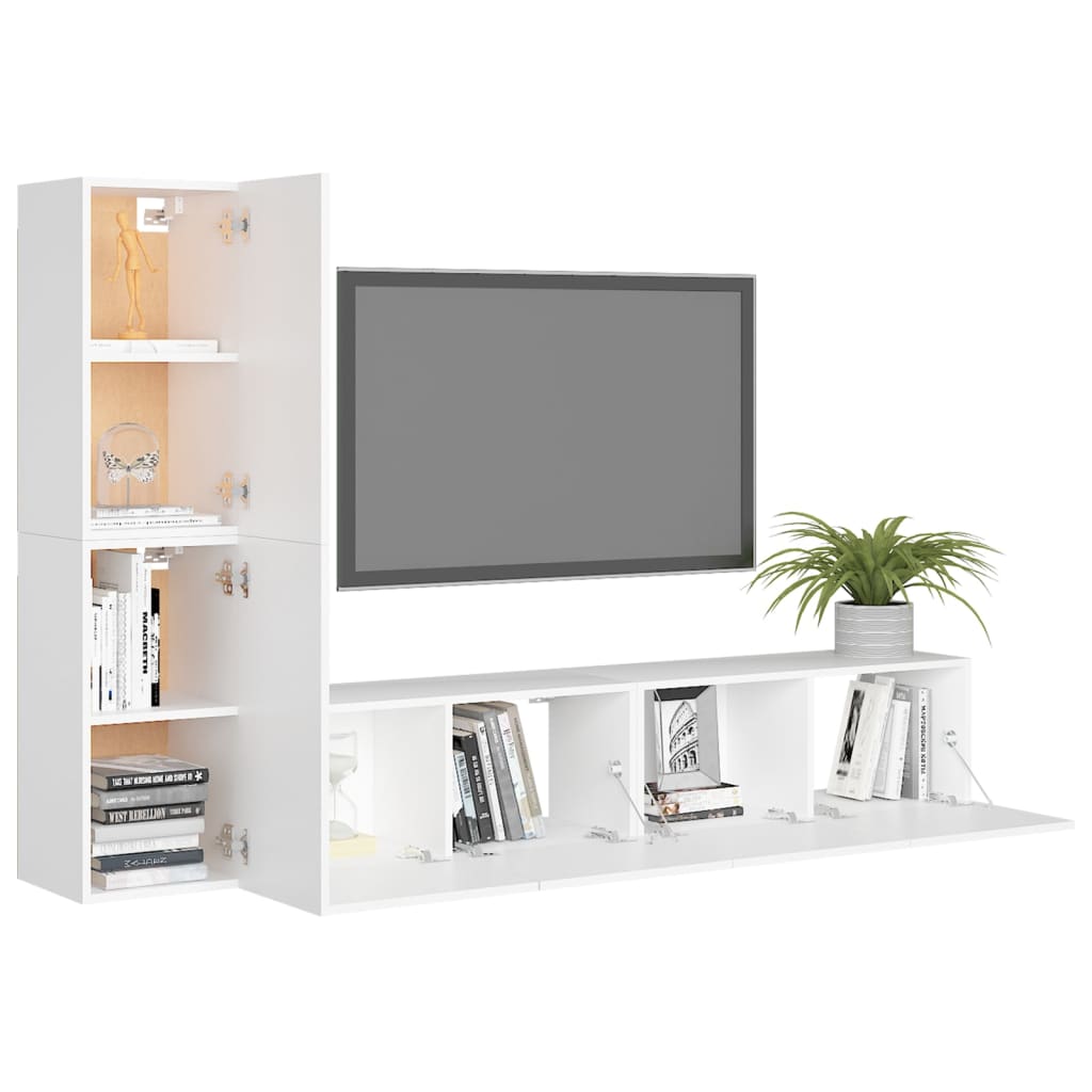 Ensemble de meubles TV 4 pièces en bois