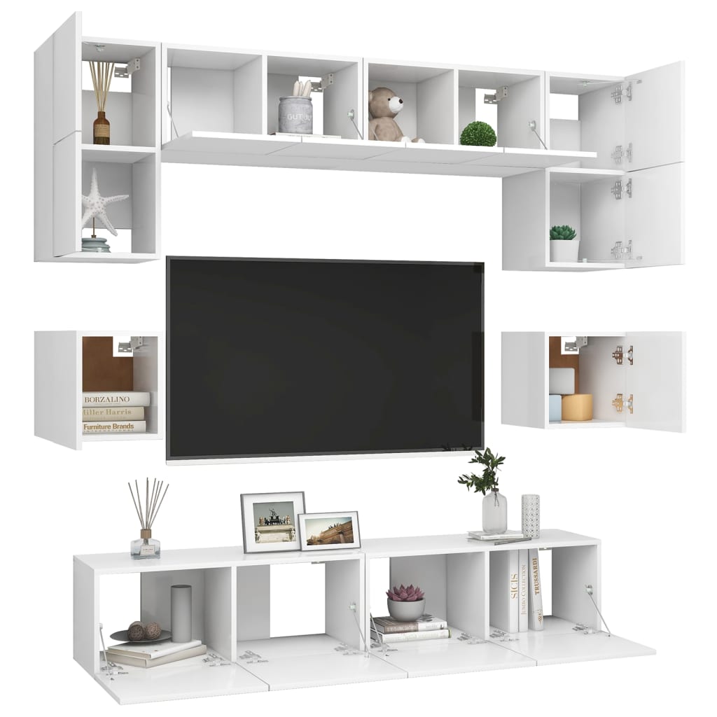 Ensemble de meubles TV 8 pièces en bois