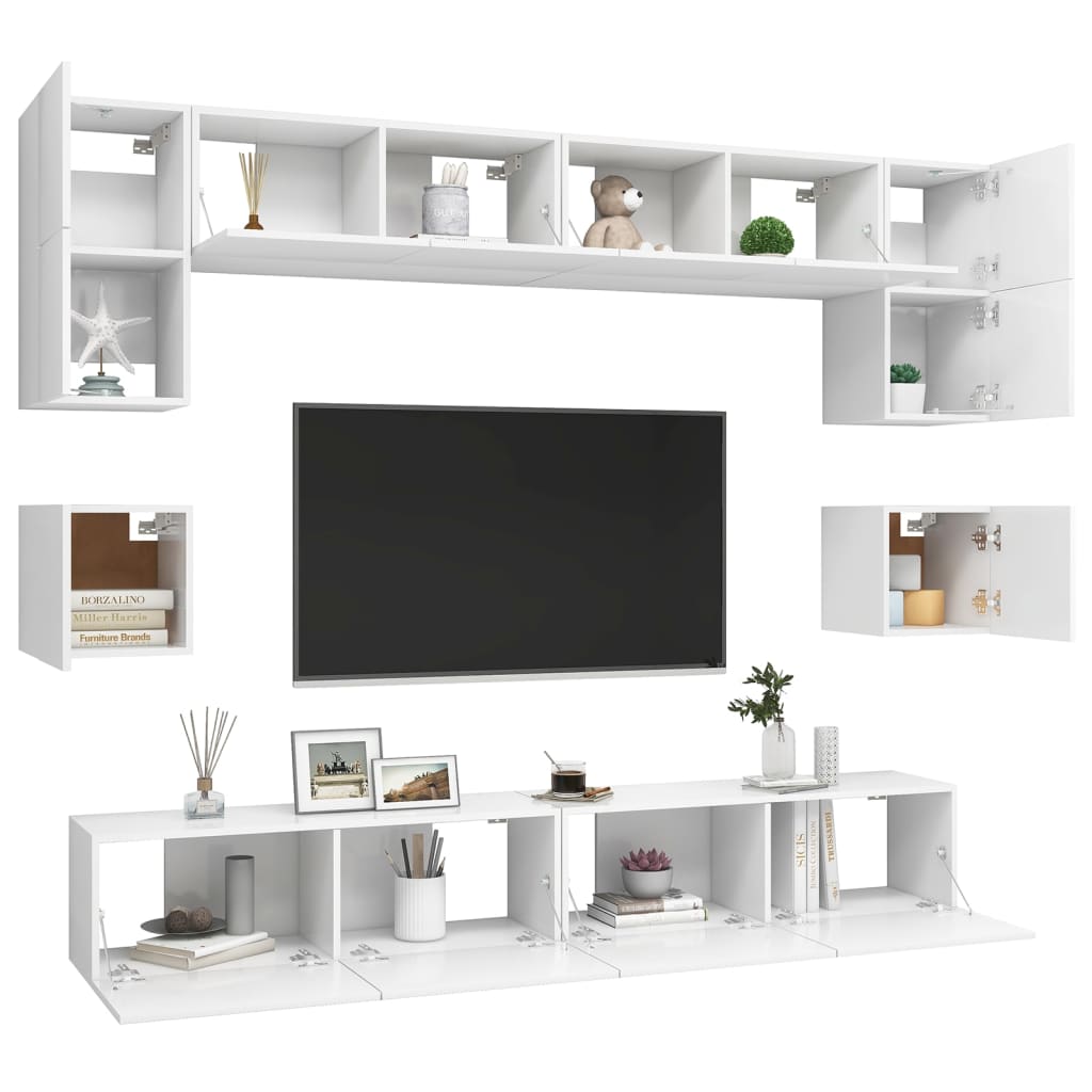 Ensemble de meubles TV 8 pièces en bois