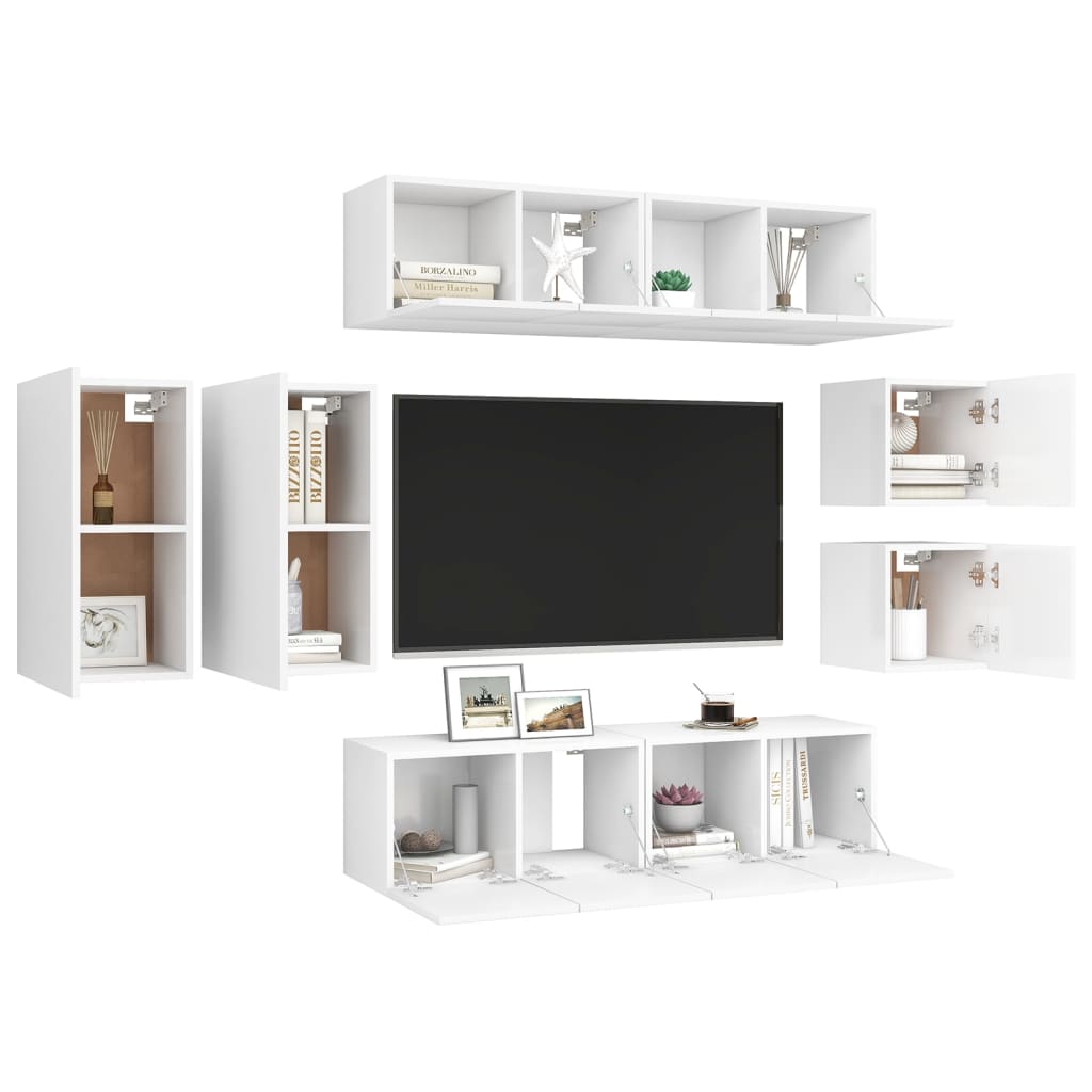 Ensemble de meubles TV 8 pièces en bois