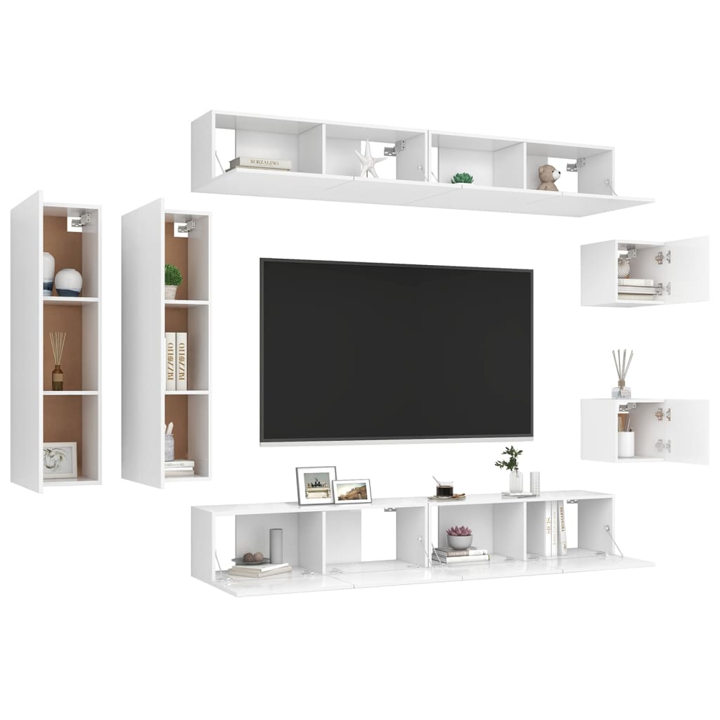 Ensemble de meubles TV 8 pièces en bois