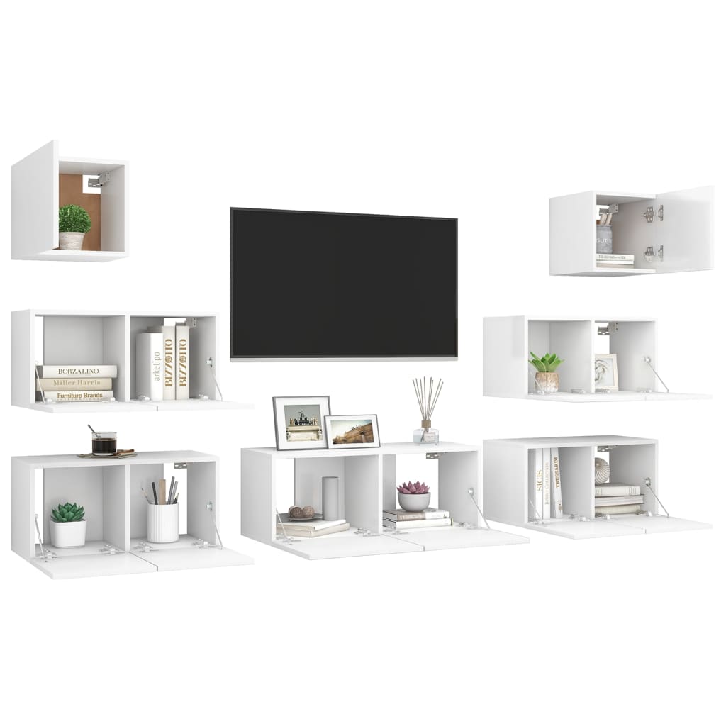 Ensemble de meubles TV 8 pièces en bois