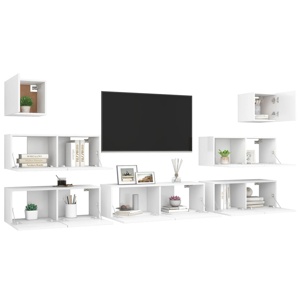 Ensemble de meubles TV 8 pièces en bois