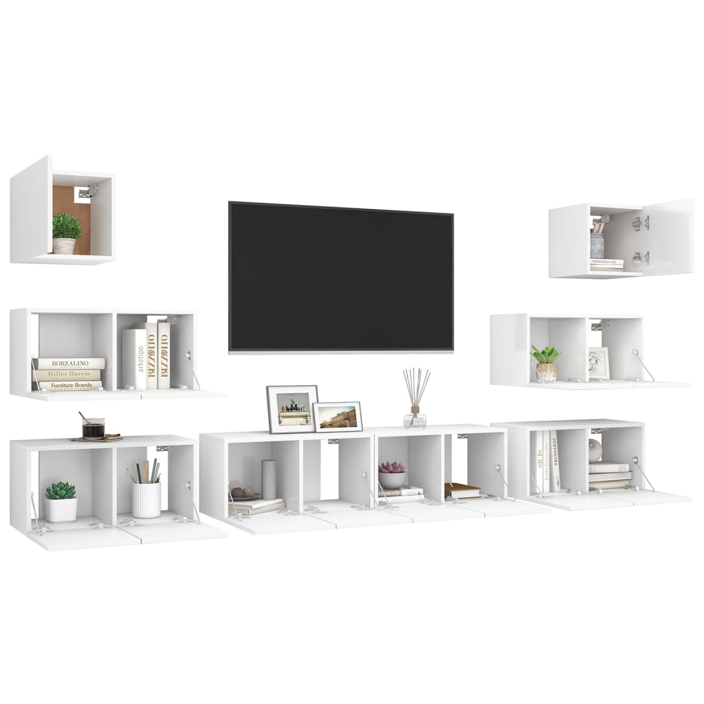 Ensemble de meubles TV 8 pièces en bois