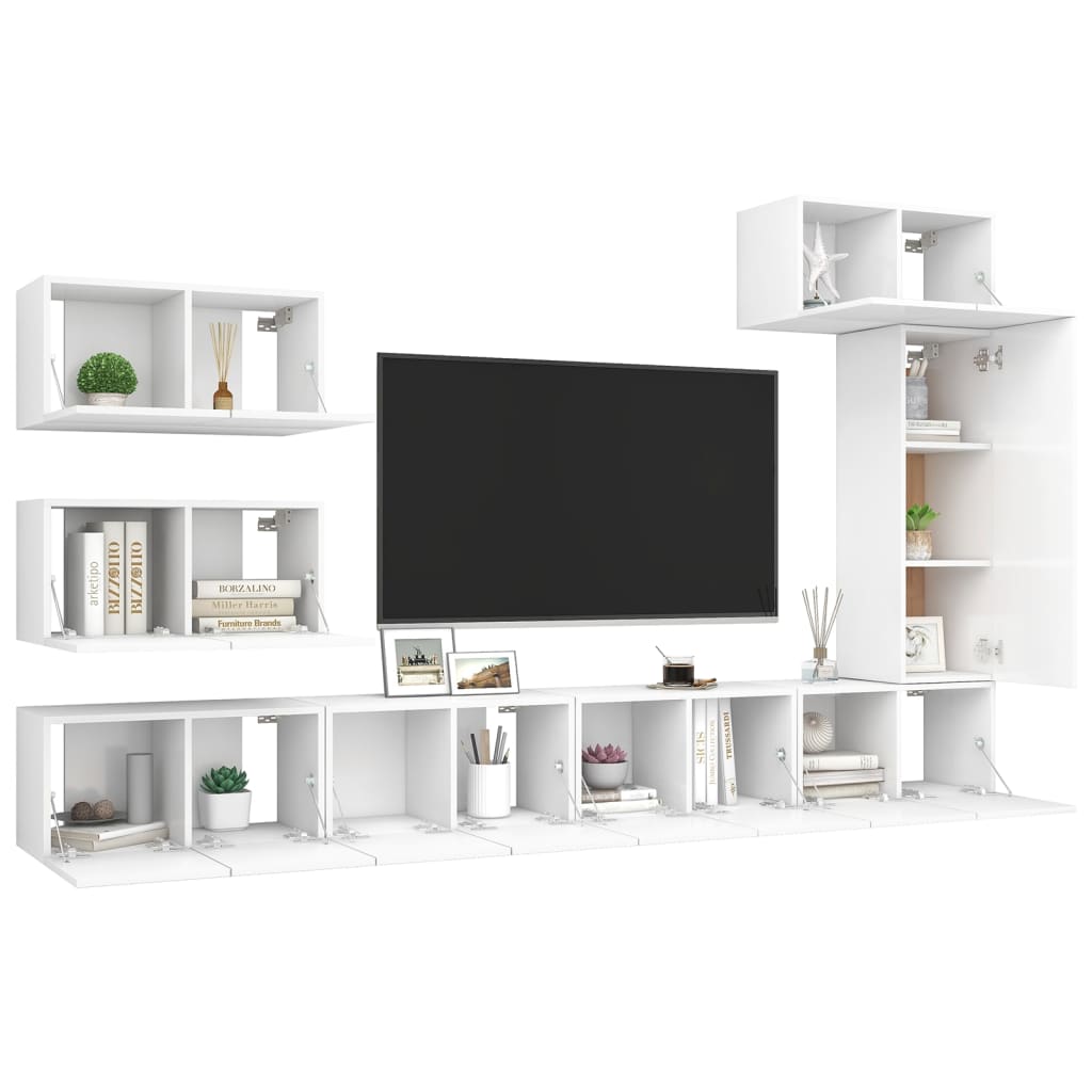 Ensemble de meubles TV 8 pièces en bois