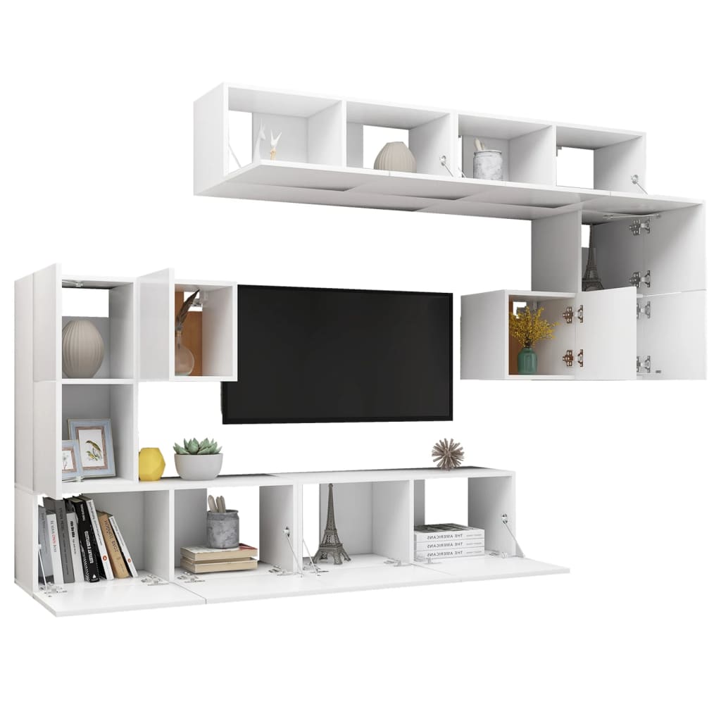 Ensemble de meubles TV 8 pièces en bois