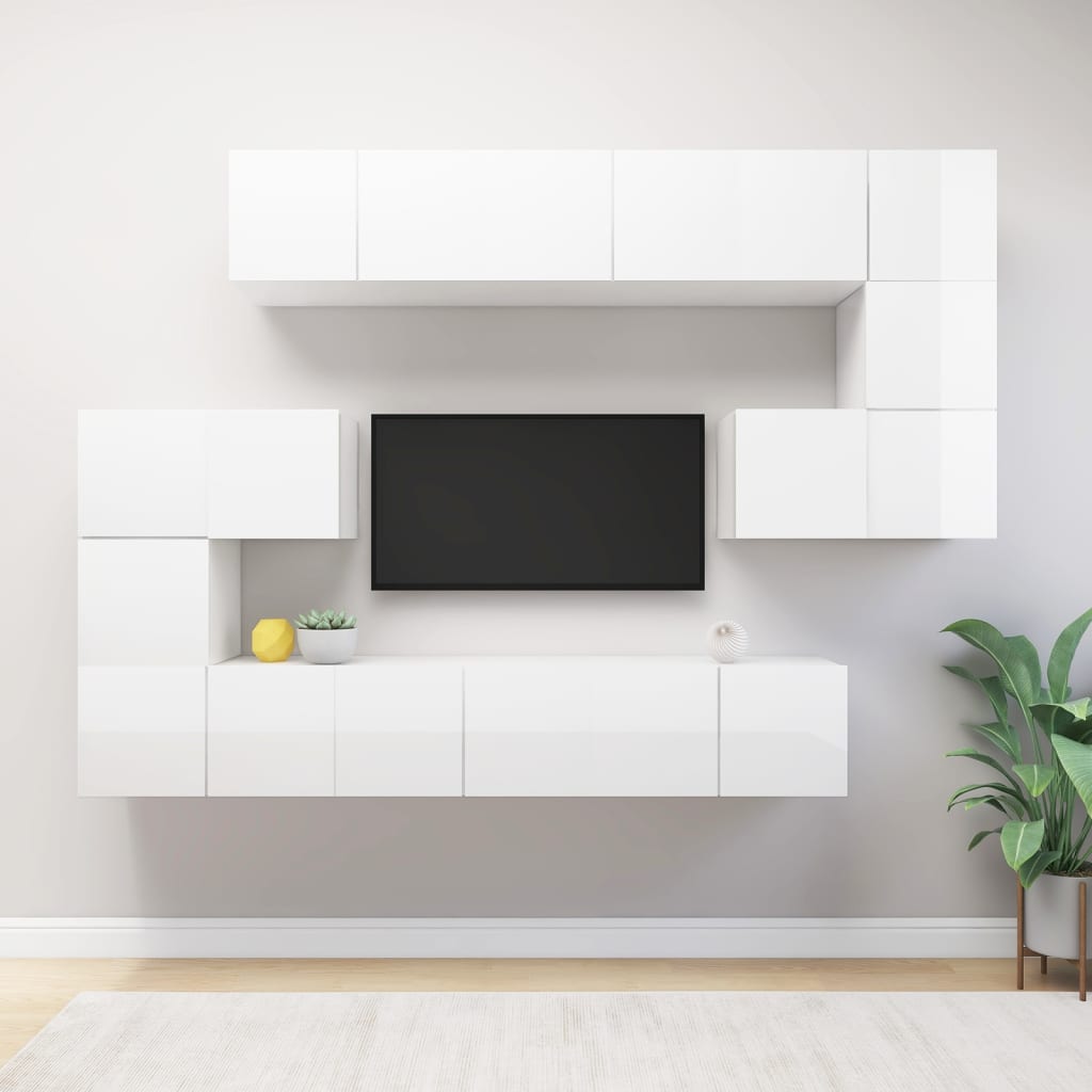 Ensemble de meubles TV 8 pièces en bois