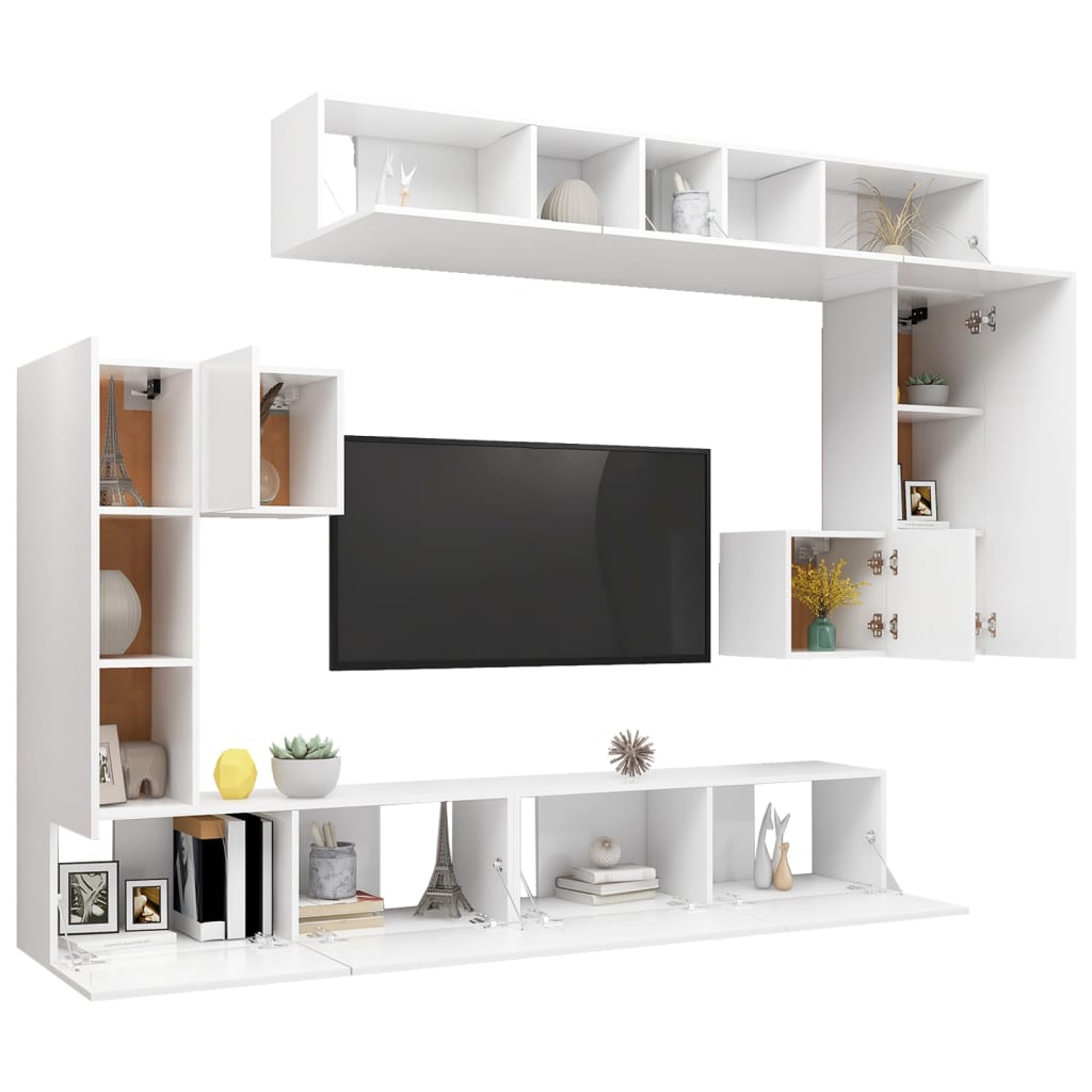 Ensemble de meubles TV 8 pièces en bois