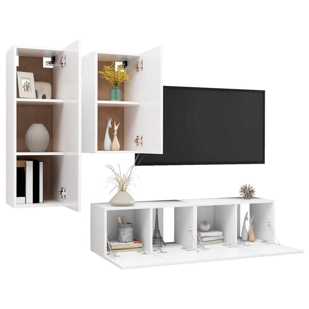 Ensemble de meubles TV 4 pièces en bois