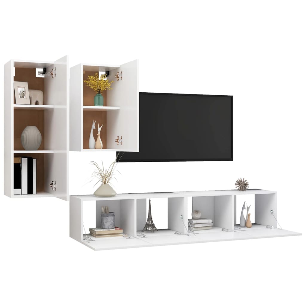 Ensemble de meubles TV 4 pièces en bois