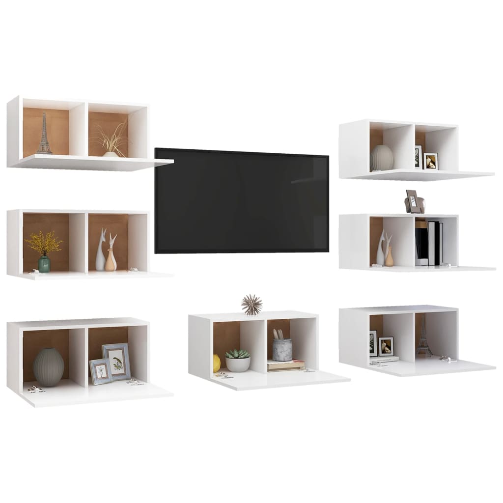 Meuble TV 7 pcs 30,5x30x60 cm bois d'ingénierie