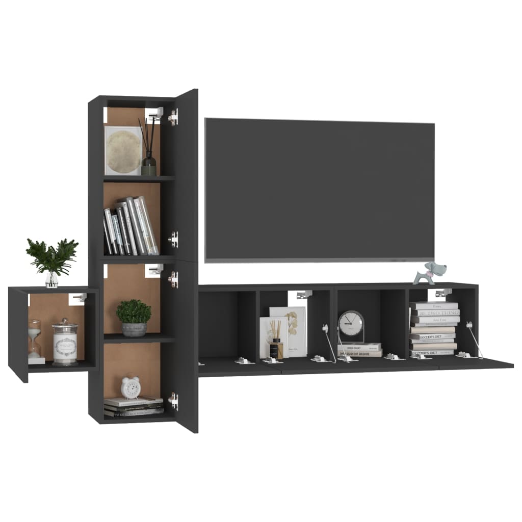 Ensemble de meubles TV 5 pièces en bois