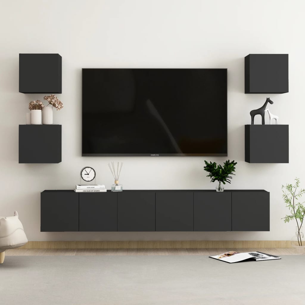 Ensemble de meubles TV 6 pièces en bois