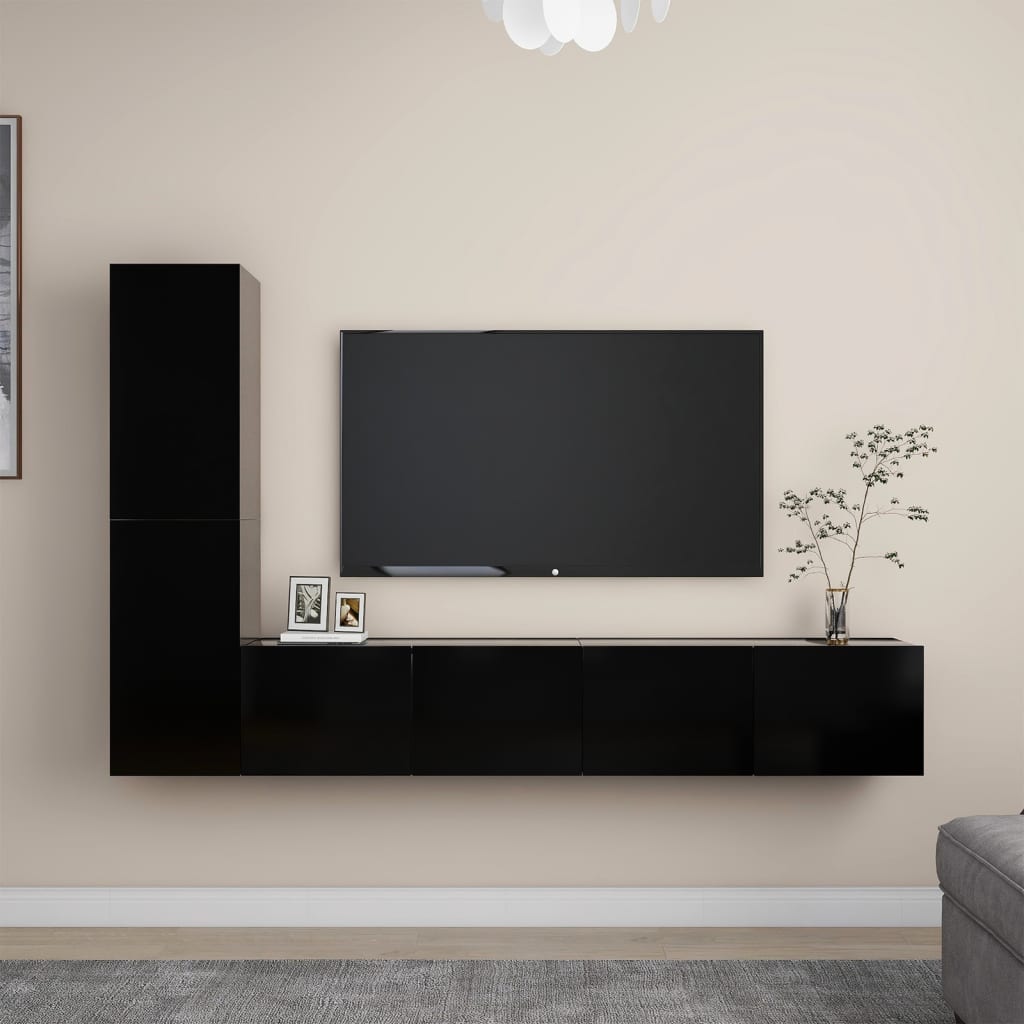 Ensemble de meubles TV 4 pièces en bois