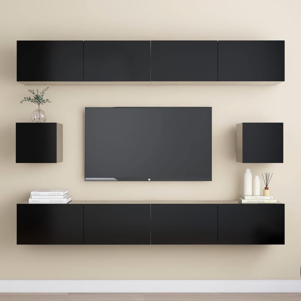 Ensemble de meubles TV 6 pièces en bois