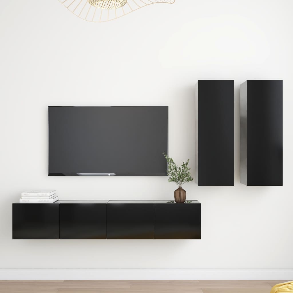 Ensemble de meubles TV 4 pièces en bois