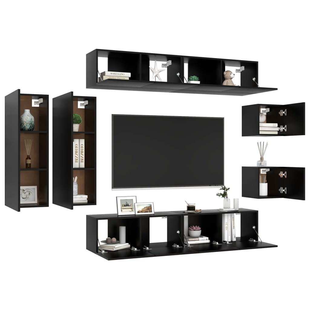 Ensemble de meubles TV 8 pièces en bois