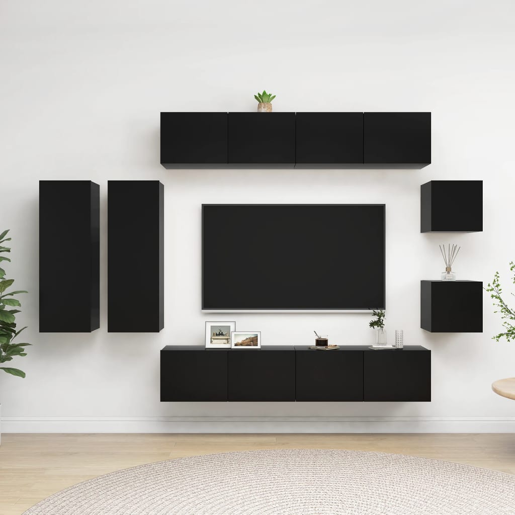 Ensemble de meubles TV 8 pièces en bois