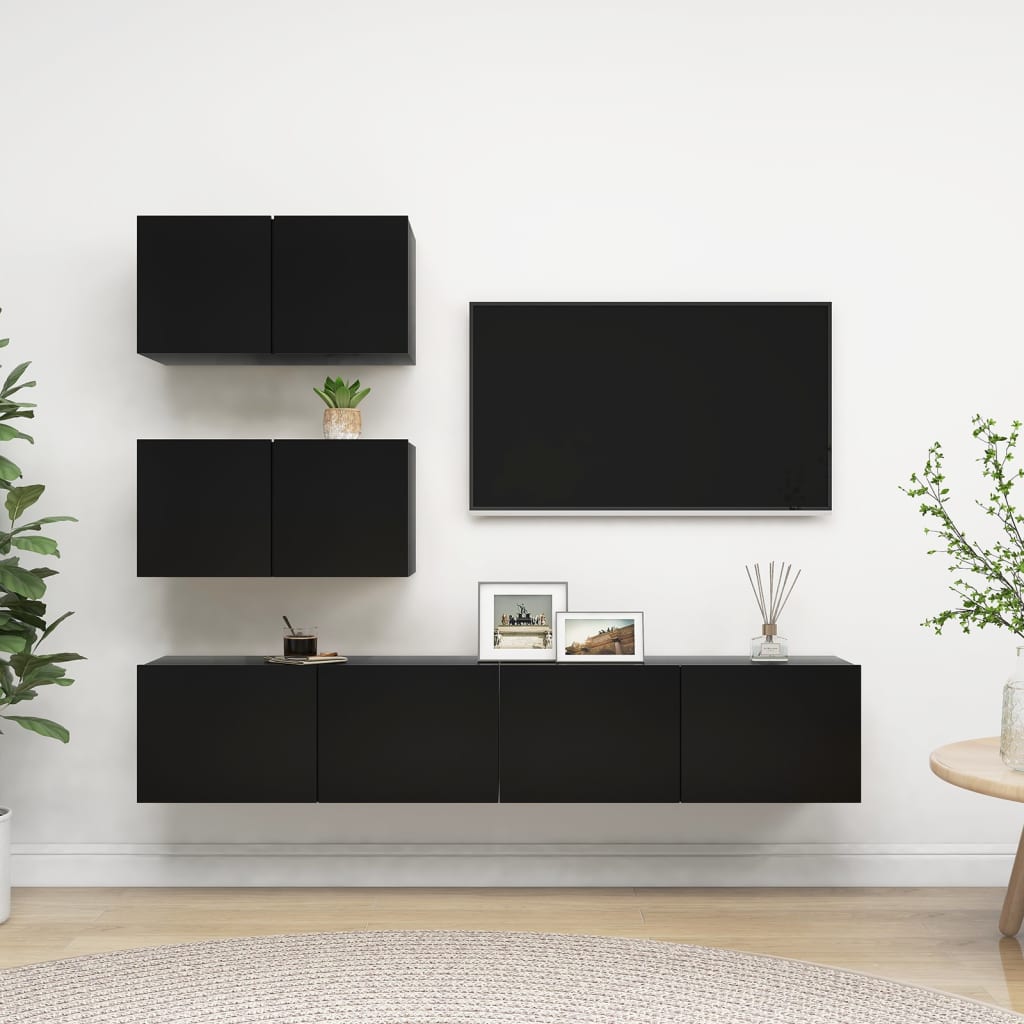 Ensemble de meubles TV 4 pièces en bois