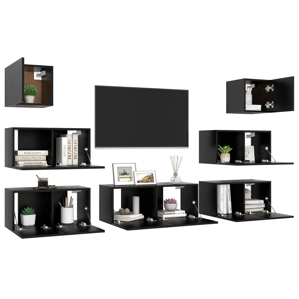 Ensemble de meubles TV 8 pièces en bois