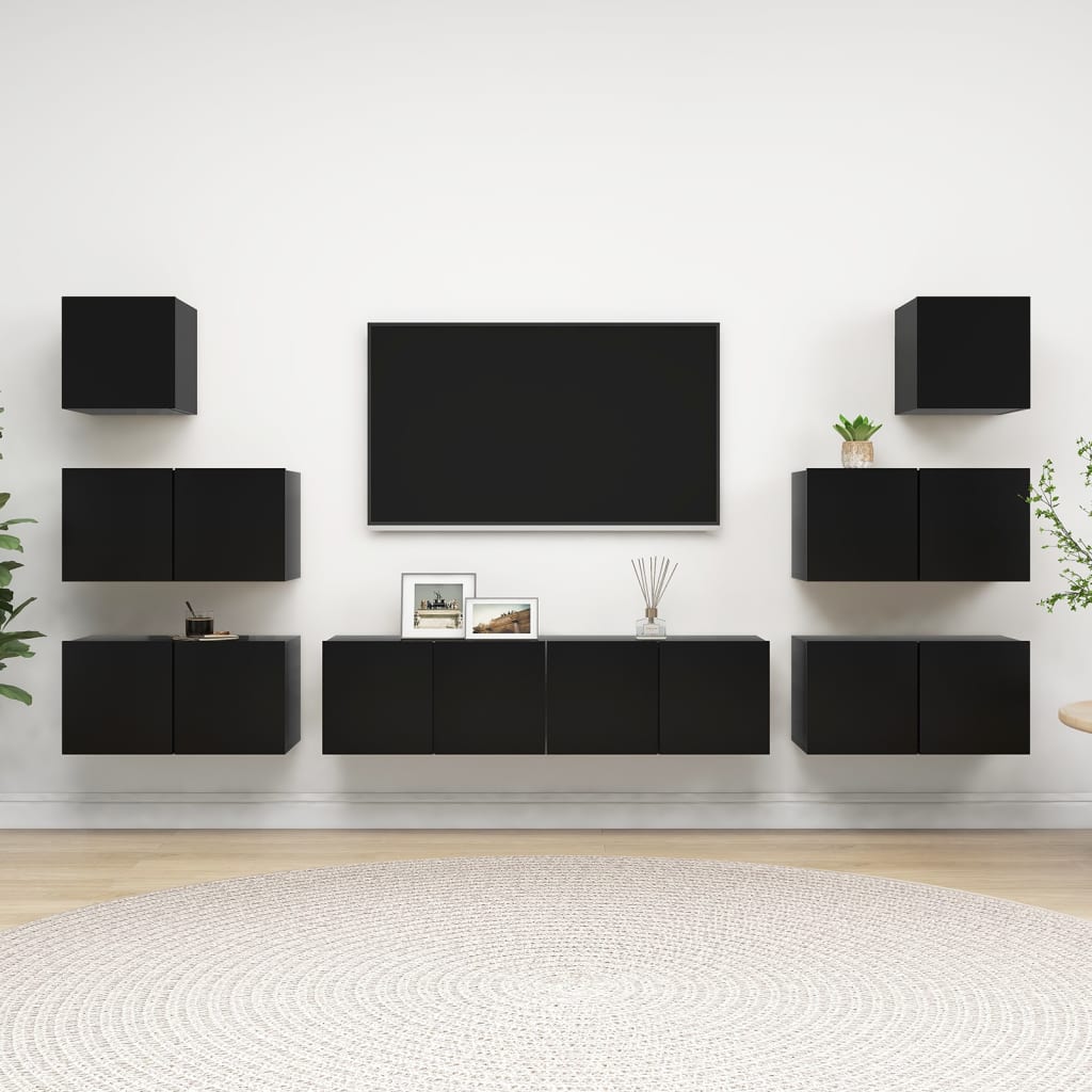 Ensemble de meubles TV 8 pièces en bois