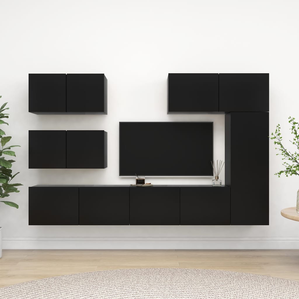 Ensemble de meubles TV 8 pièces en bois