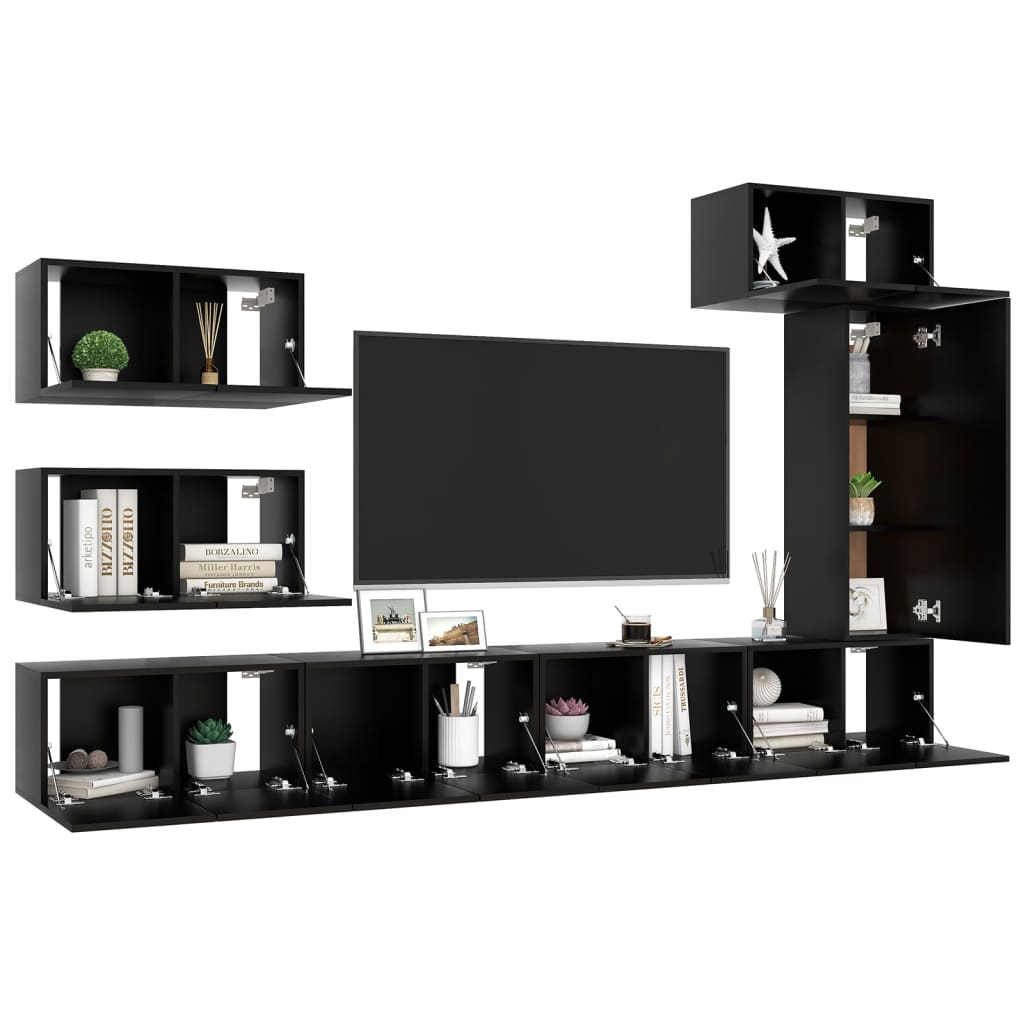 Ensemble de meubles TV 8 pièces en bois