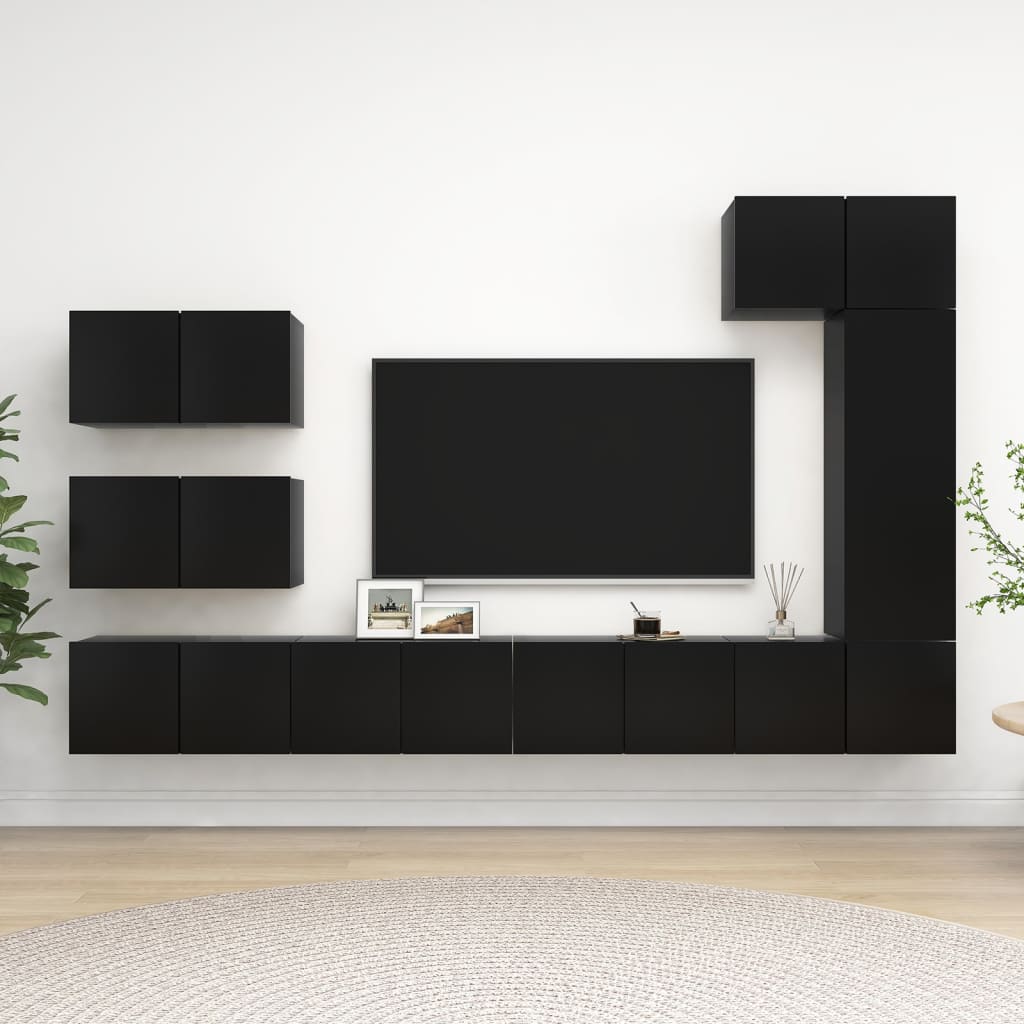 Ensemble de meubles TV 8 pièces en bois