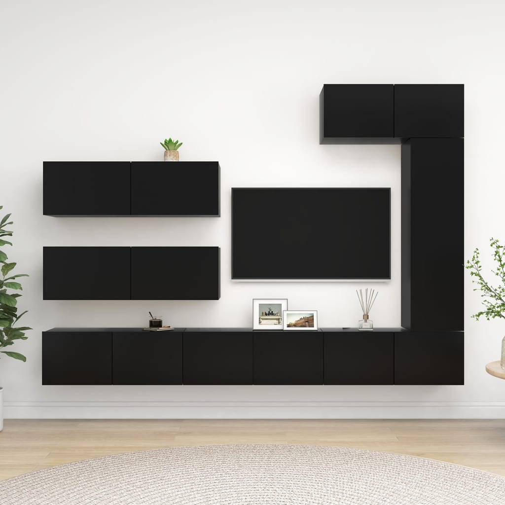 Ensemble de meubles TV 8 pièces en bois