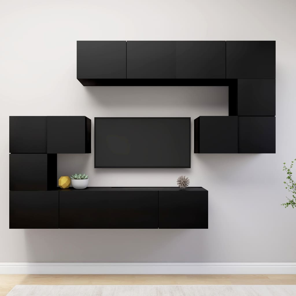 Ensemble de meubles TV 8 pièces en bois