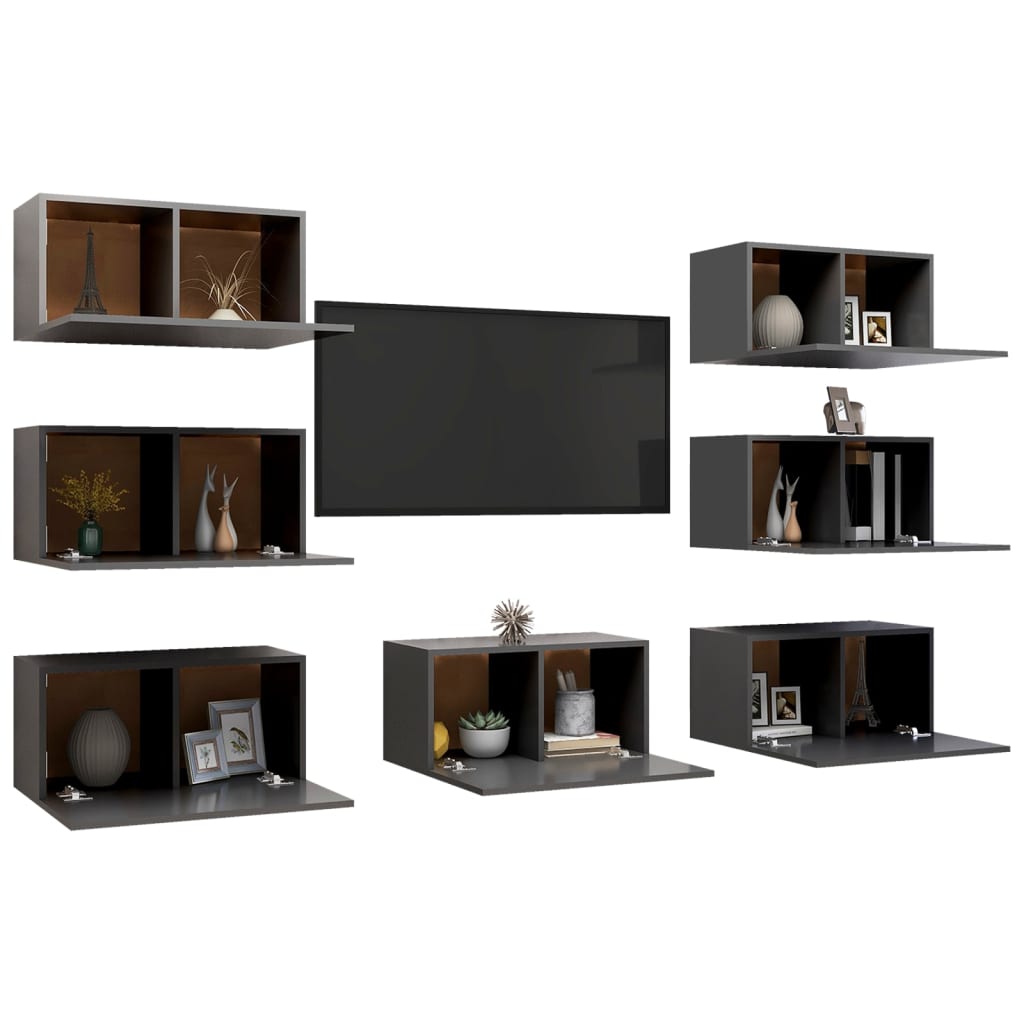 Meuble TV 7 pcs 30,5x30x60 cm bois d'ingénierie