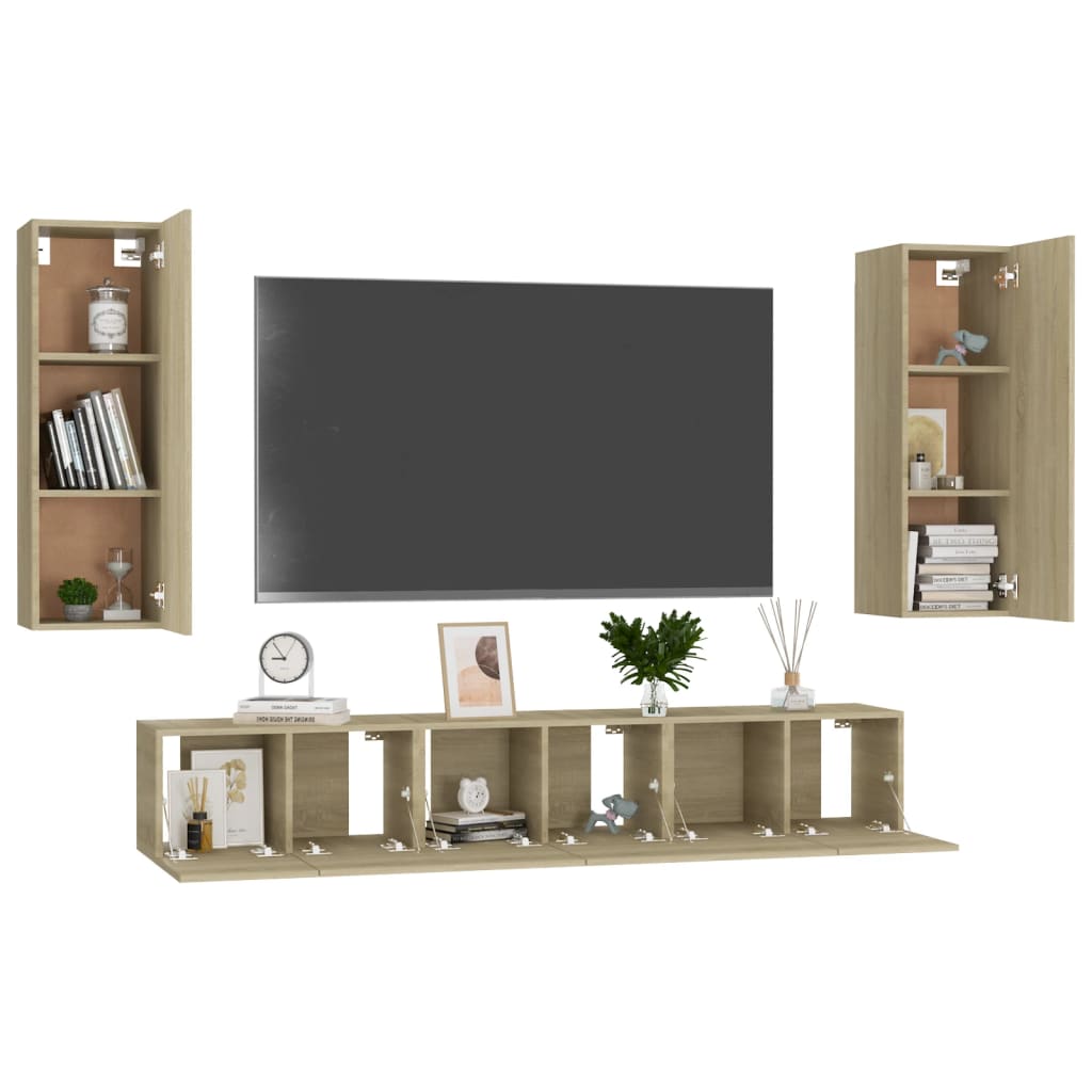 Ensemble de meubles TV 5 pièces en bois