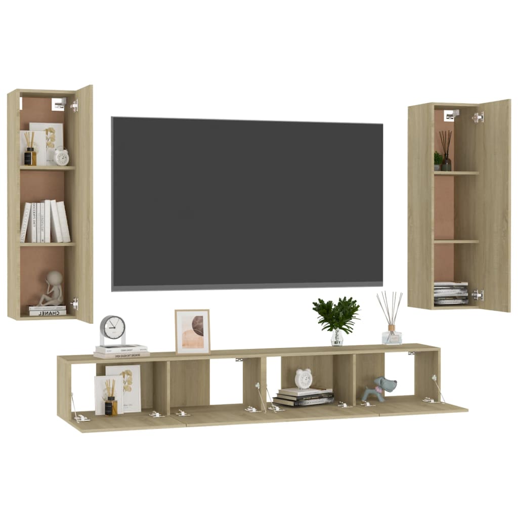 Ensemble de meubles TV 5 pièces en bois