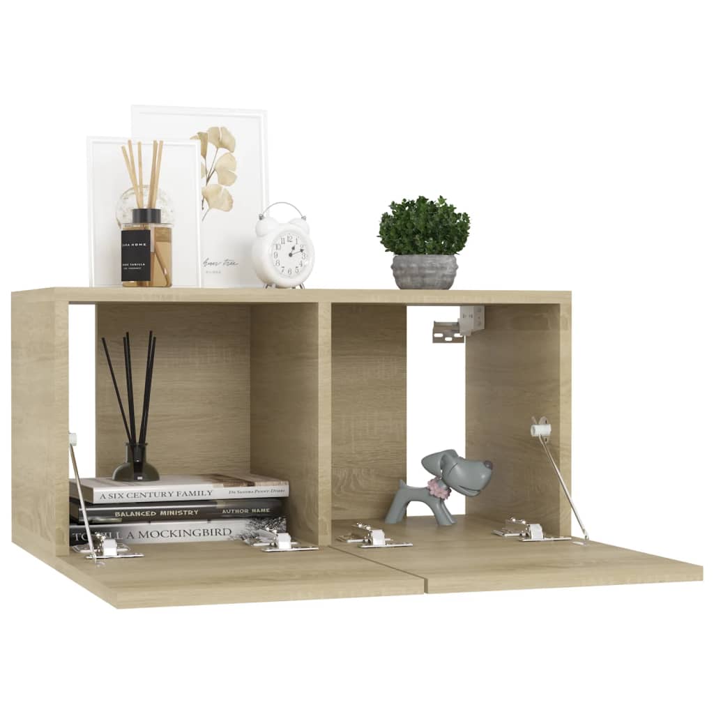 Ensemble de meubles TV 8 pièces en bois chêne Sonoma