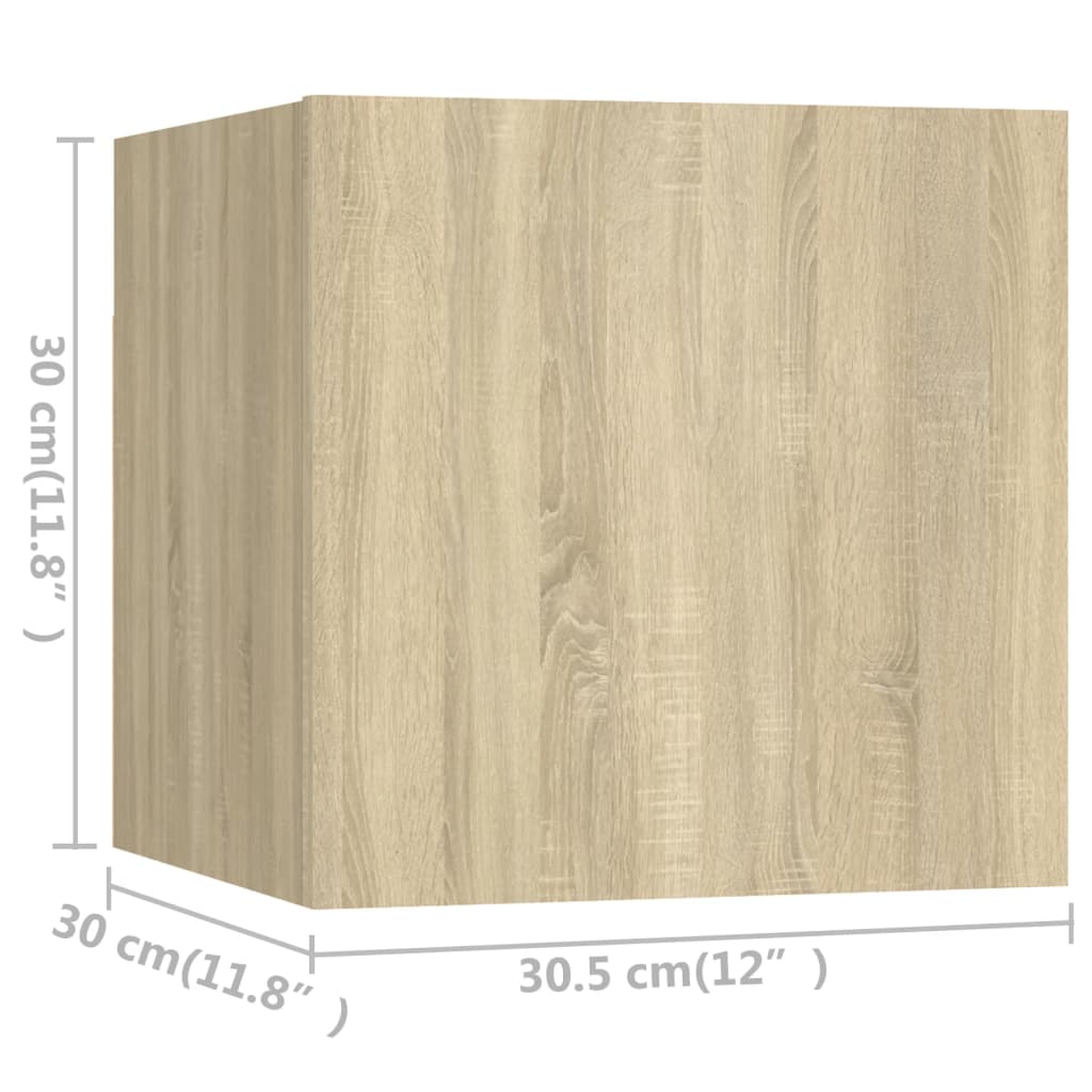 Ensemble de meubles TV 8 pièces en bois chêne Sonoma