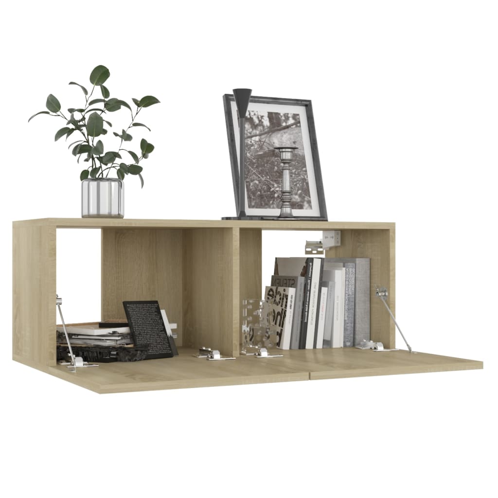 Ensemble de meubles TV 8 pièces en bois chêne Sonoma