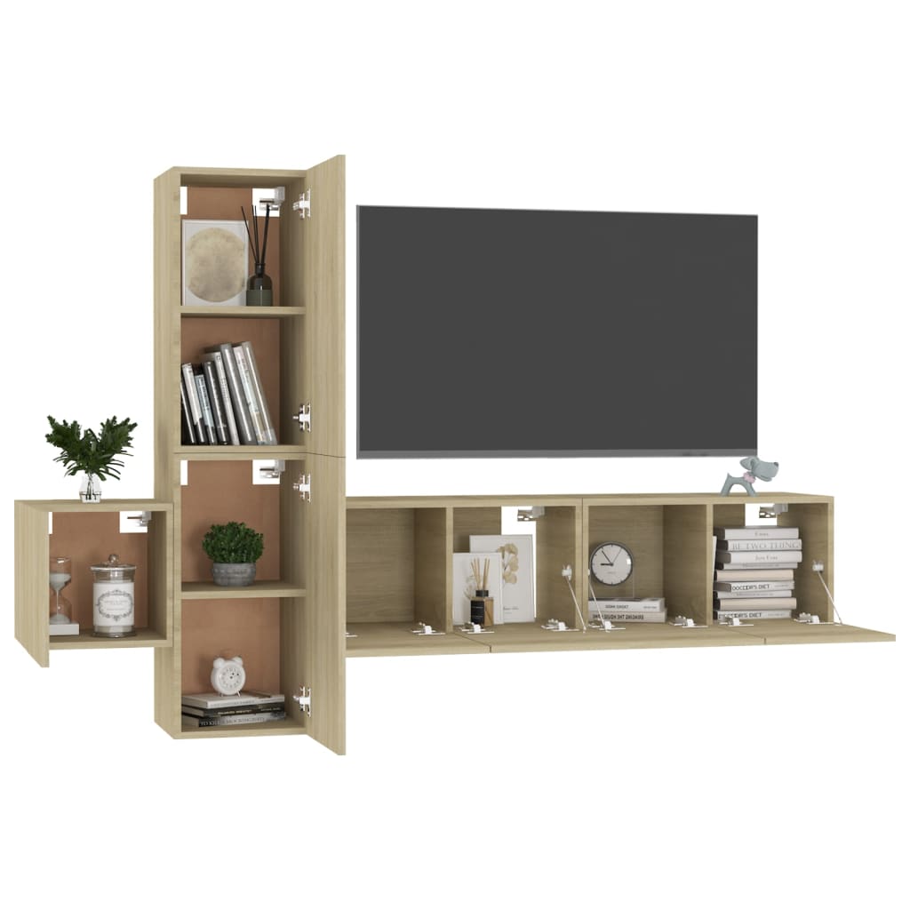 Ensemble de meubles TV 5 pièces en bois