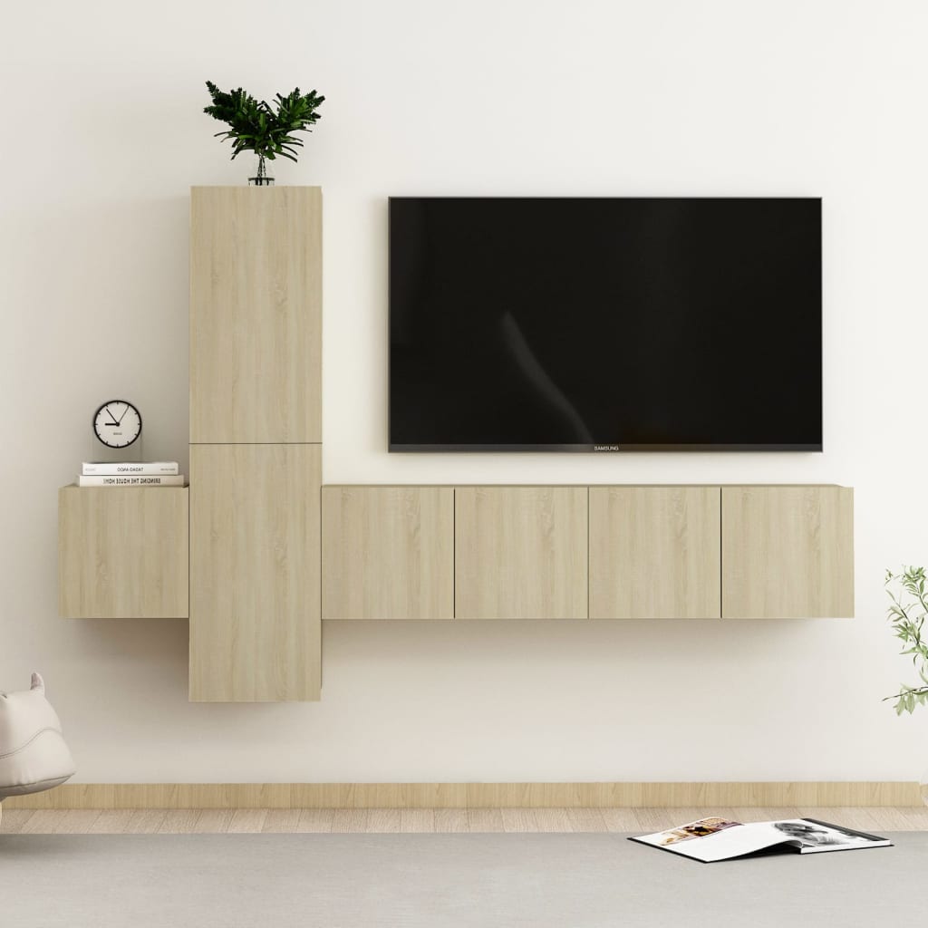 Ensemble de meubles TV 5 pièces en bois