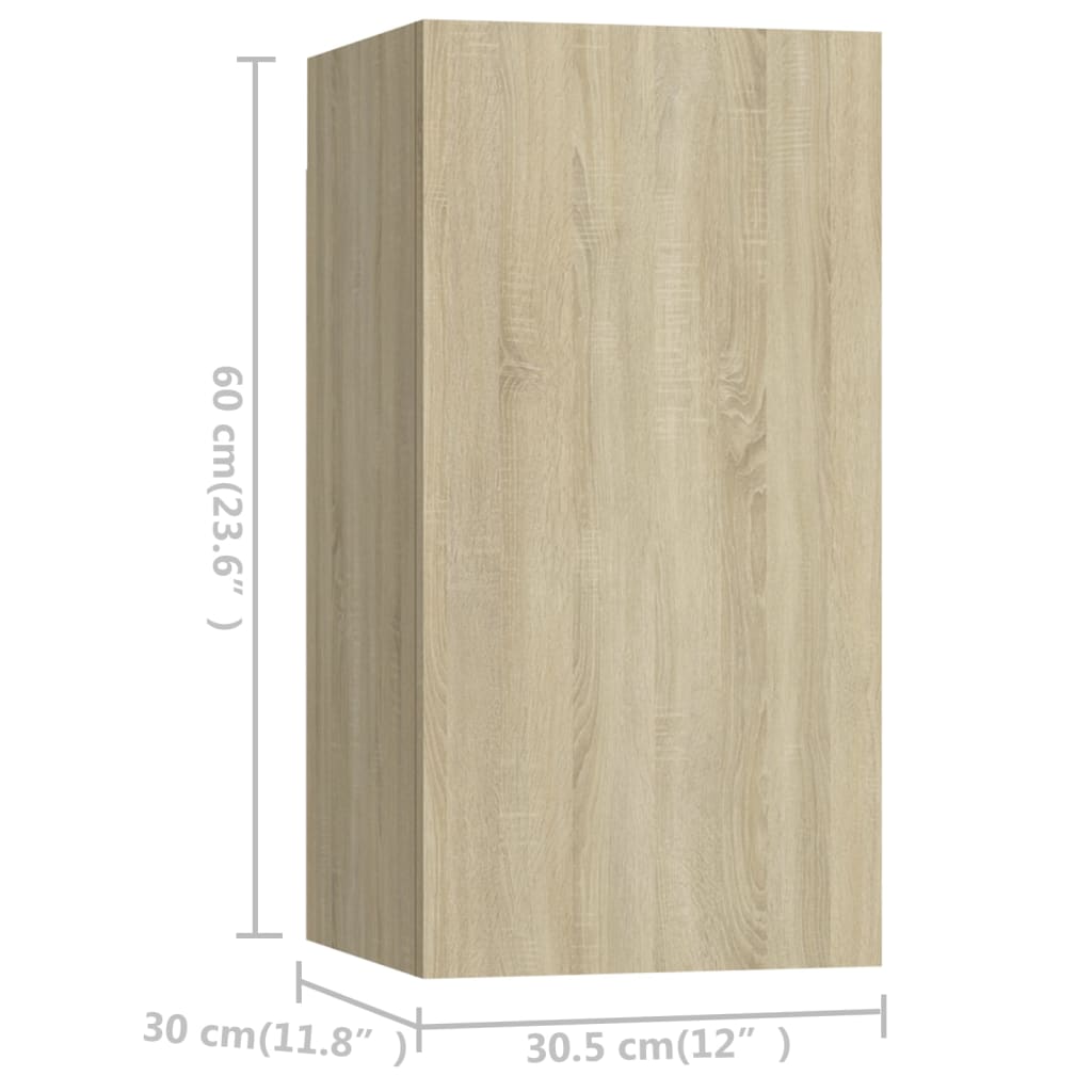 Ensemble meuble TV 3 pièces en bois couleur chêne