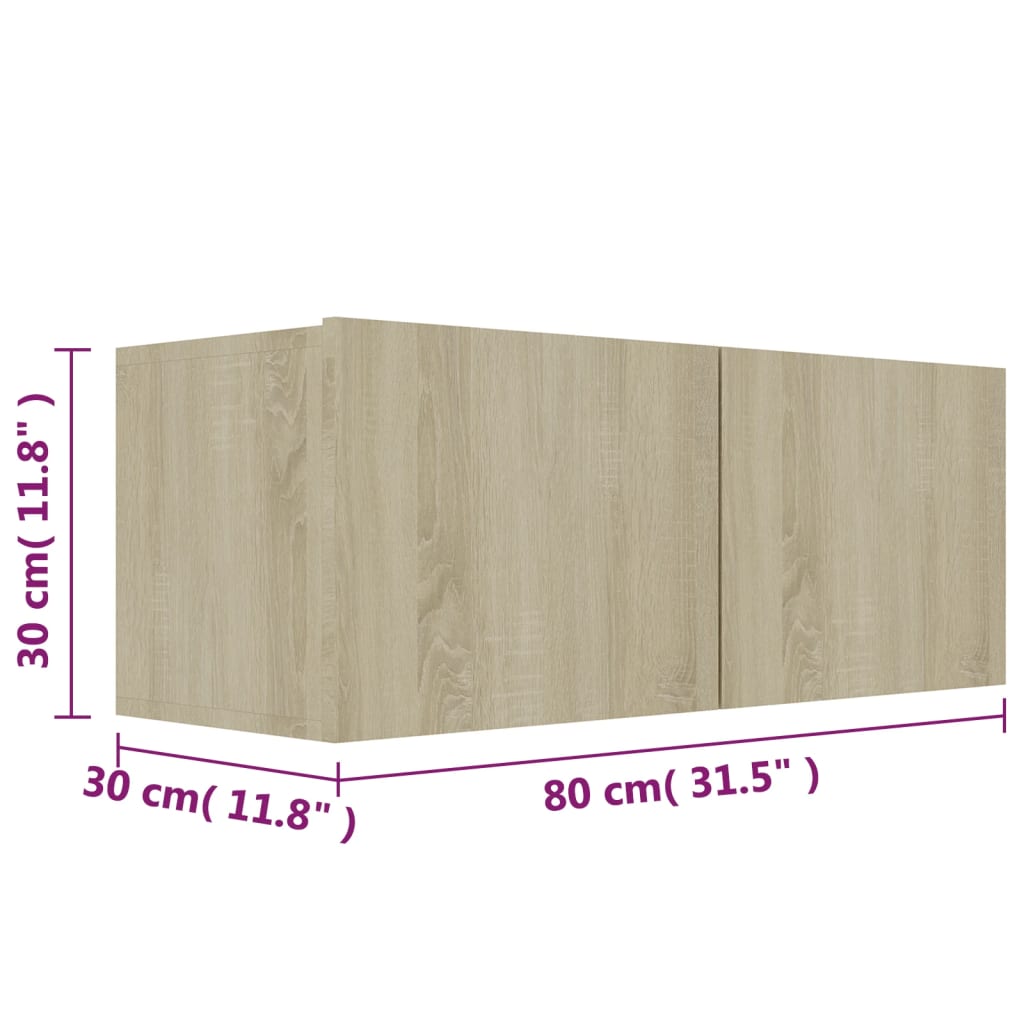 Ensemble meuble TV 3 pièces en bois couleur chêne