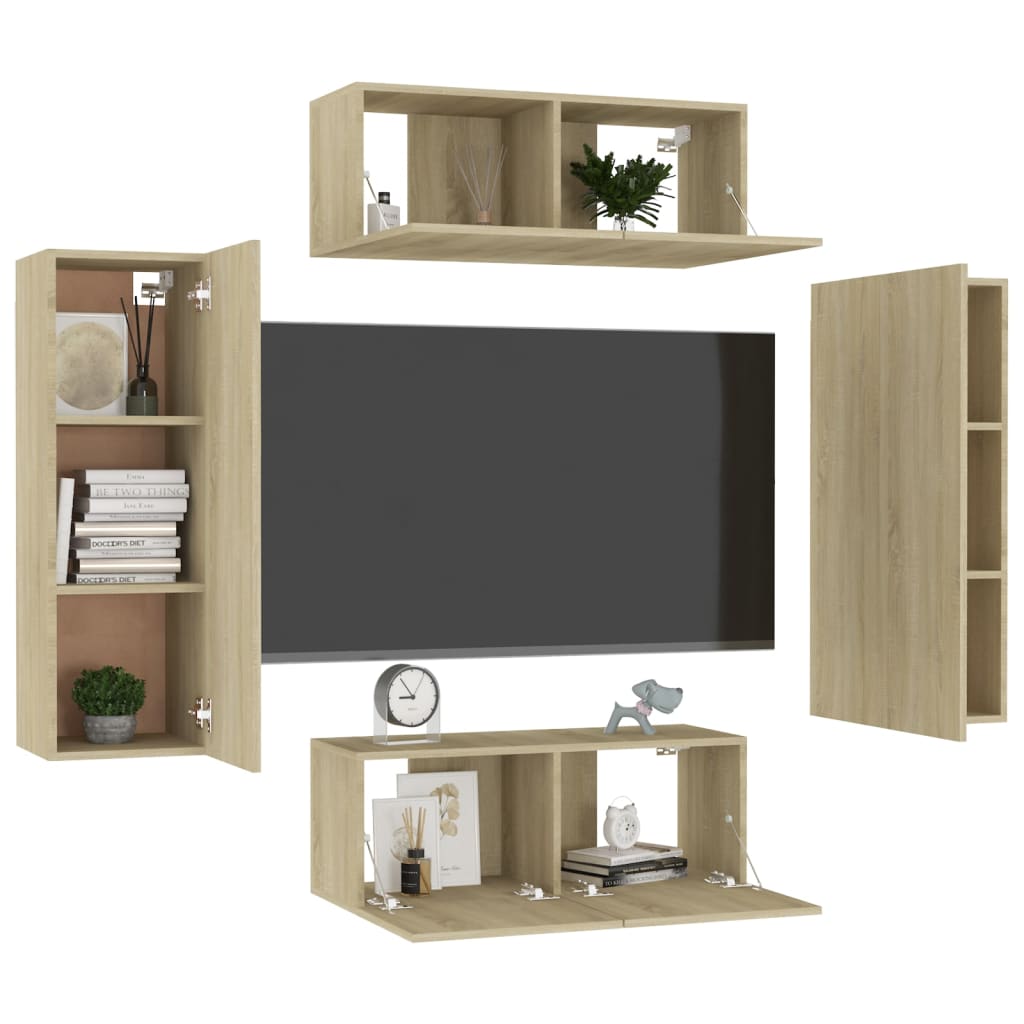 Ensemble de meubles TV 4 pièces en bois