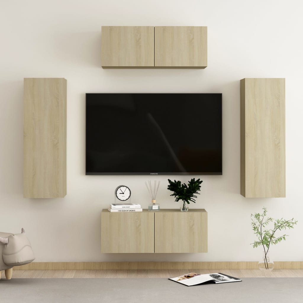 Ensemble de meubles TV 4 pièces en bois