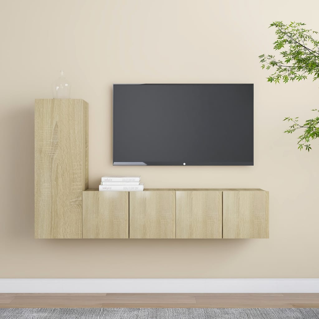 Ensemble de meubles TV 4 pièces en bois