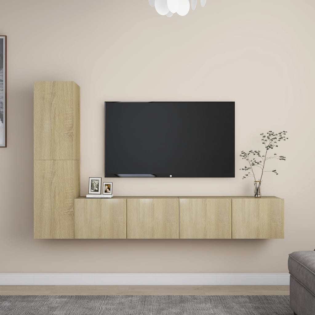 Ensemble de meubles TV 4 pièces en bois