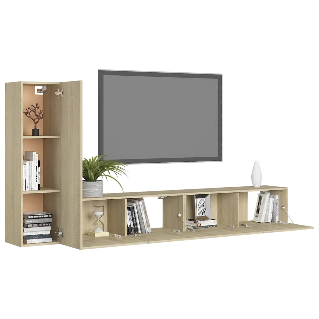 Ensemble de meubles TV 4 pièces en bois